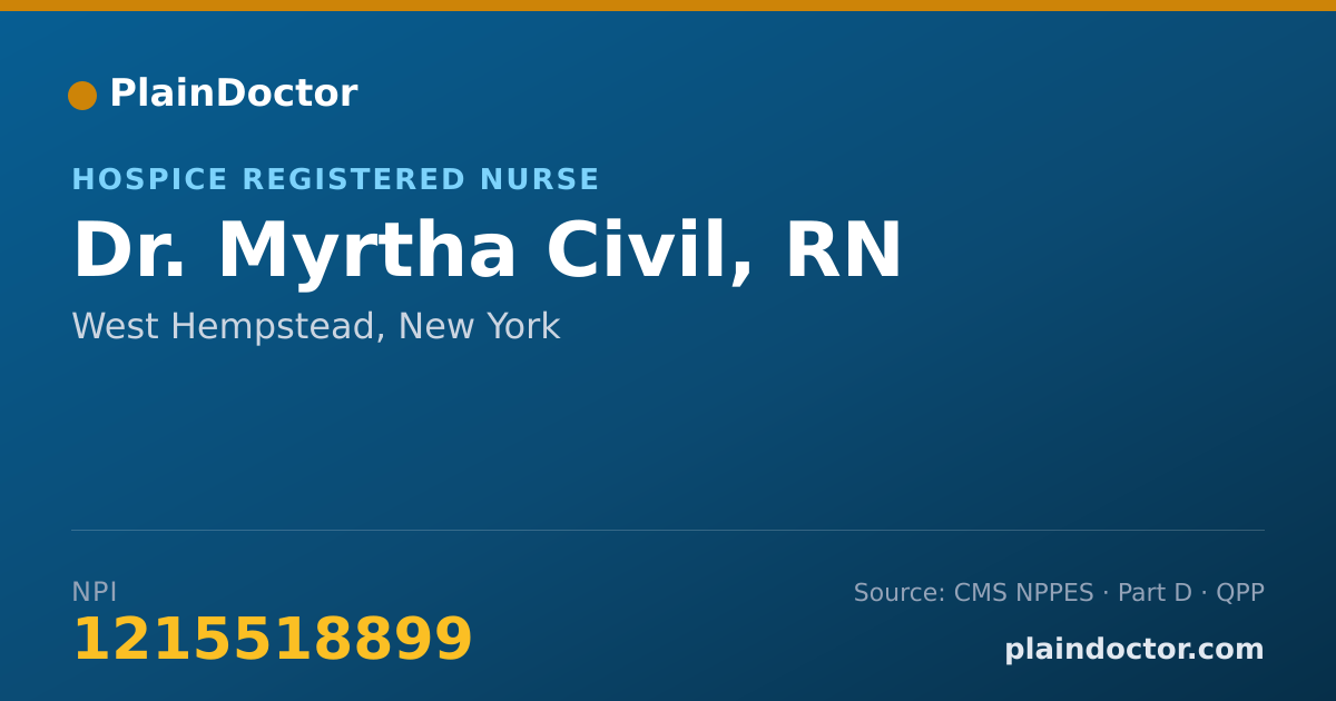 Shareable card for Myrtha Civil, RN - Hospice Registered Nurse, West Hempstead, NY