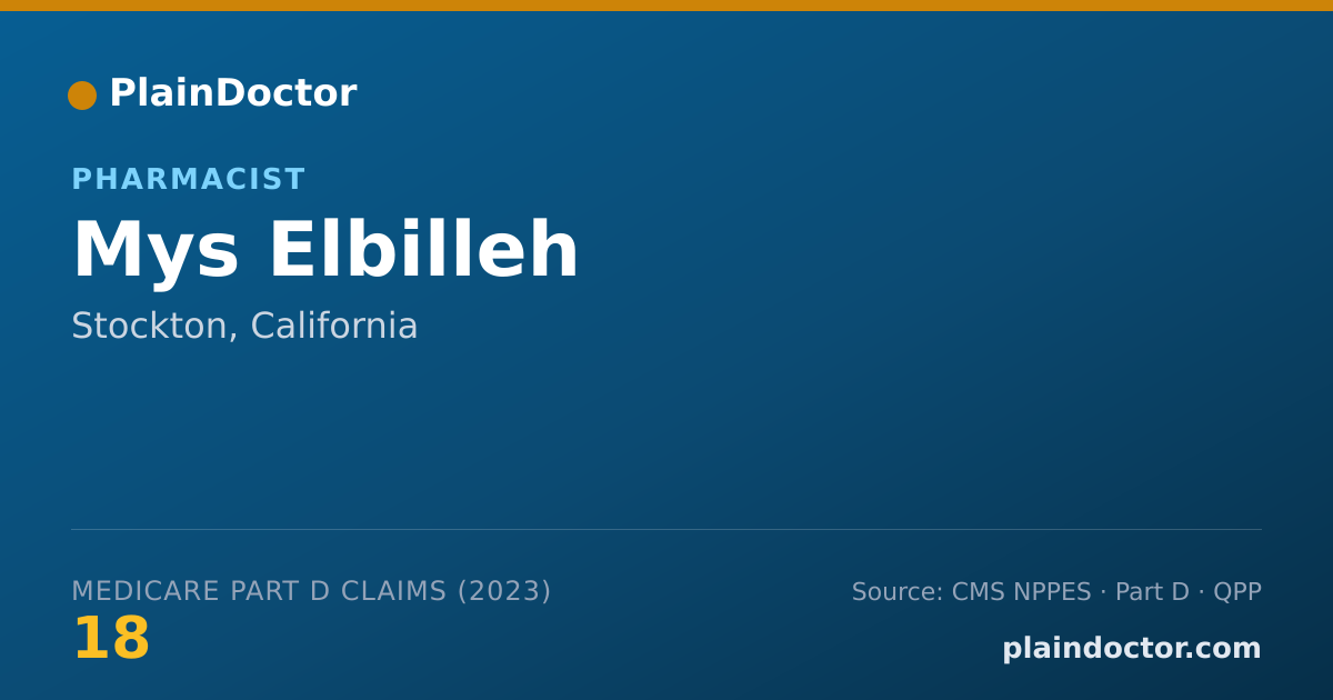 Shareable card for Mys Elbilleh - Pharmacist, Stockton, CA
