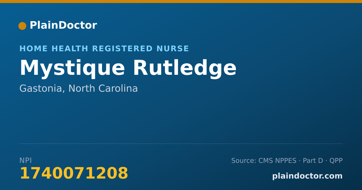 Shareable card for Mystique Rutledge - Home Health Registered Nurse, Gastonia, NC