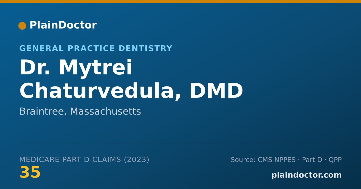 Shareable card for Mytrei Chaturvedula, DMD - General Practice Dentistry, Braintree, MA