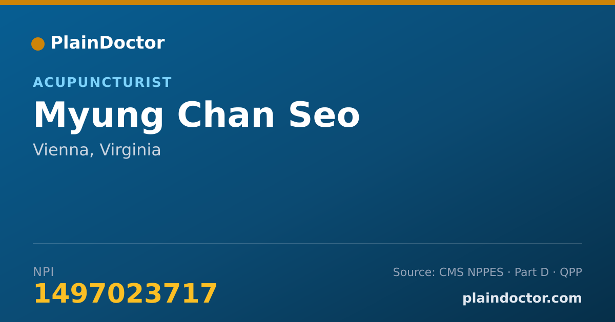 Shareable card for Myung Chan Seo - Acupuncturist, Vienna, VA