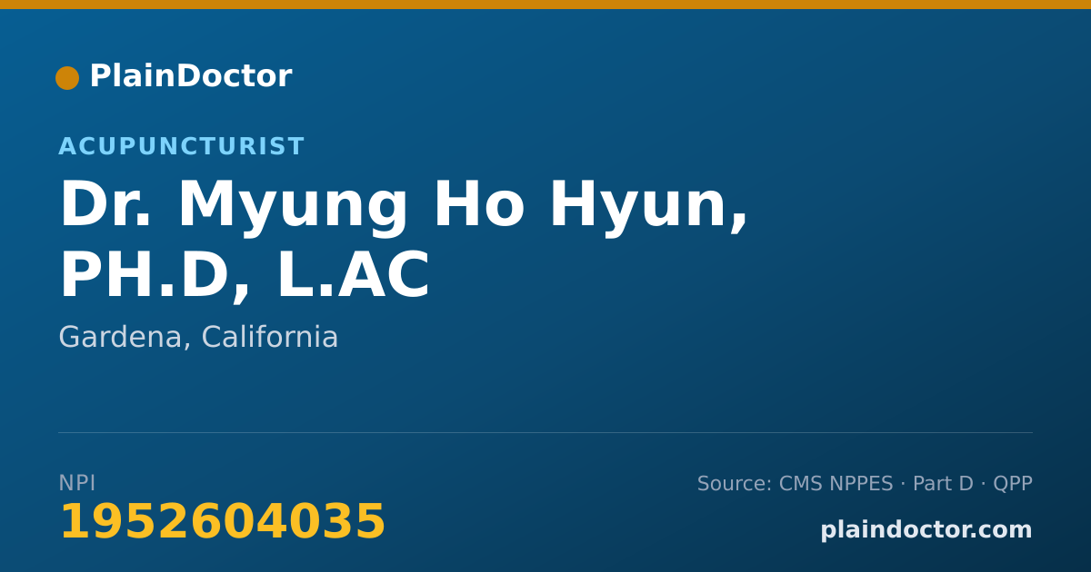 Shareable card for Myung Ho Hyun, PH.D, L.AC - Acupuncturist, Gardena, CA