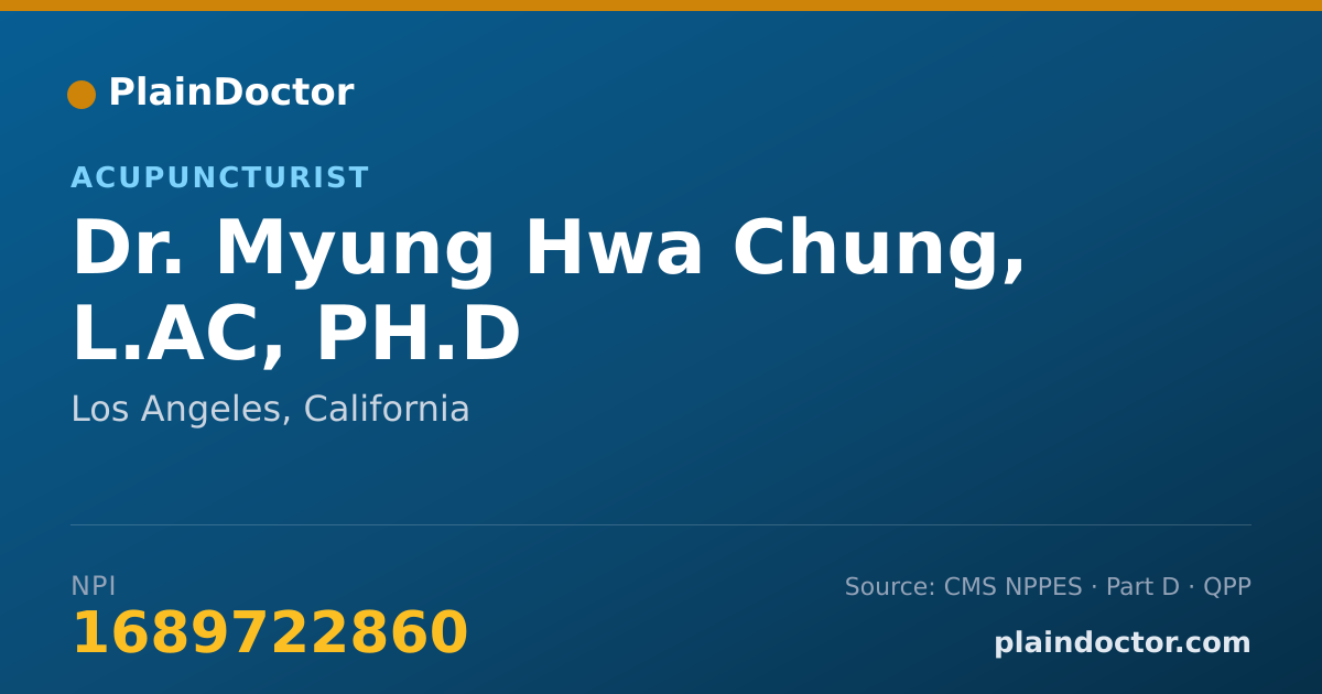 Shareable card for Myung Hwa Chung, L.AC, PH.D - Acupuncturist, Los Angeles, CA