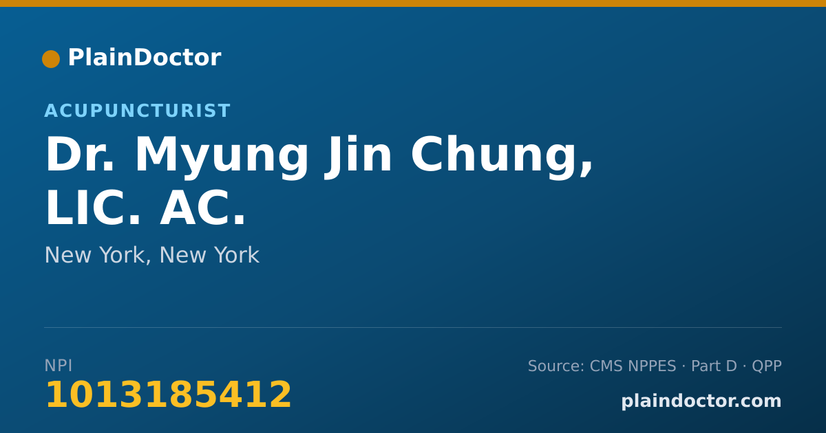 Shareable card for Myung Jin Chung, LIC. AC. - Acupuncturist, New York, NY