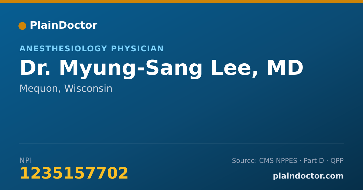 Shareable card for Myung-Sang Lee, MD - Anesthesiology Physician, Mequon, WI