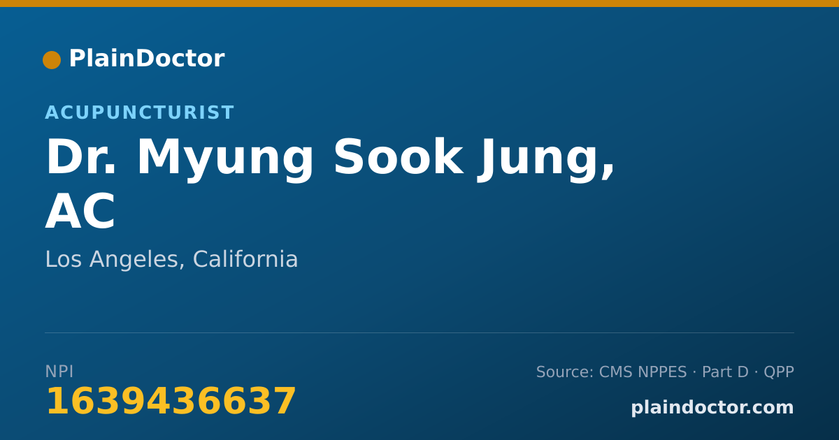 Shareable card for Myung Sook Jung, AC - Acupuncturist, Los Angeles, CA