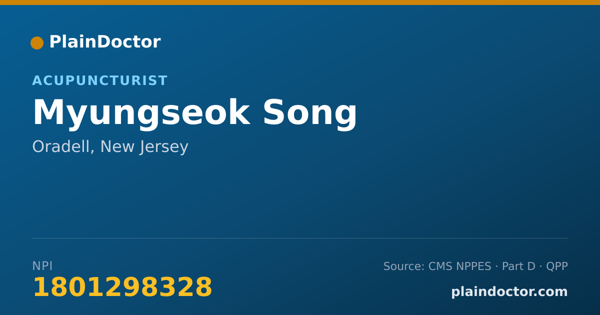 Shareable card for Myungseok Song - Acupuncturist, Oradell, NJ