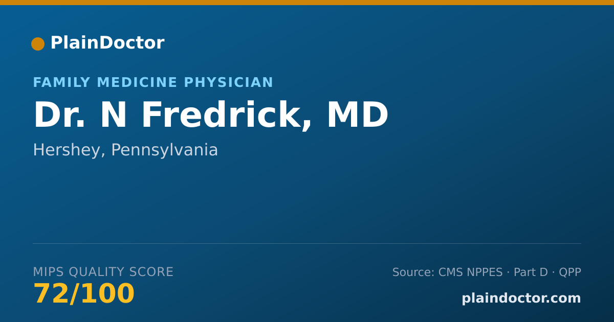 Shareable card for N Fredrick, MD - Family Medicine Physician, Hershey, PA