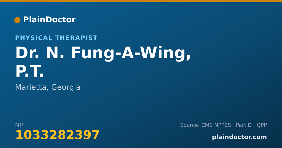 Shareable card for N. Fung-A-Wing, P.T. - Physical Therapist, Marietta, GA