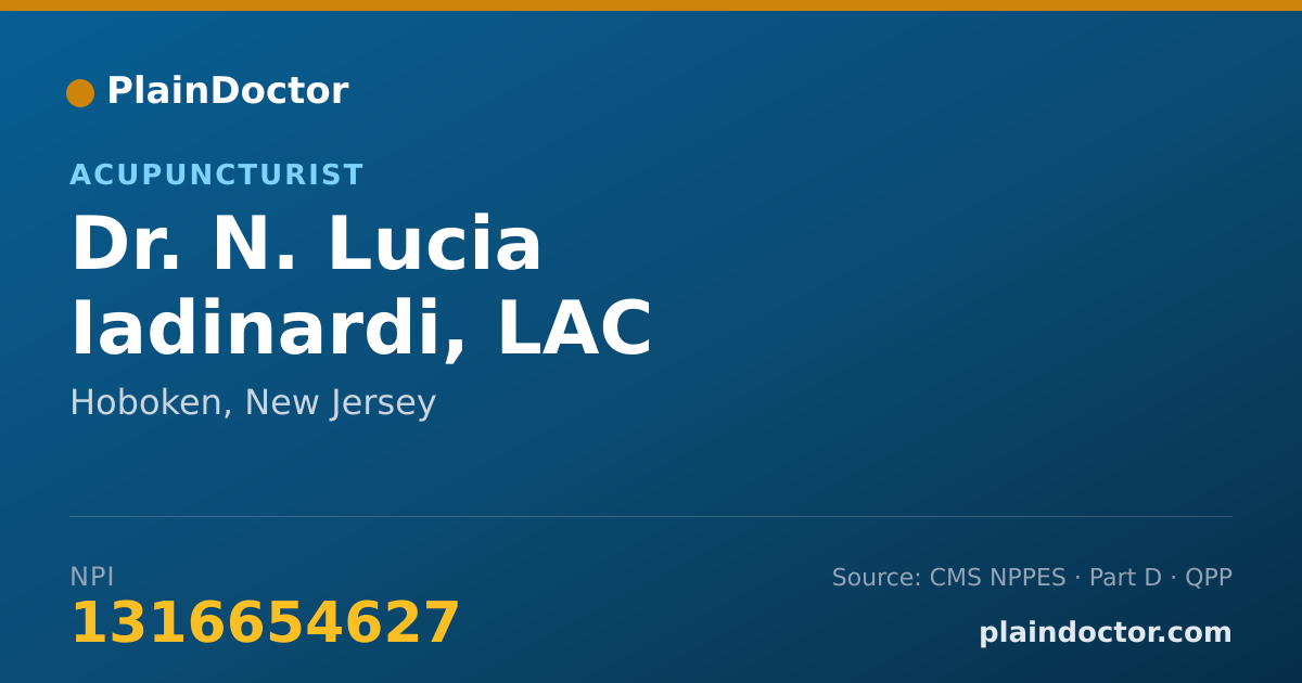 Shareable card for N. Lucia Iadinardi, LAC - Acupuncturist, Hoboken, NJ