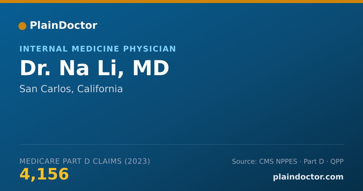 Shareable card for Na Li, MD - Internal Medicine Physician, San Carlos, CA