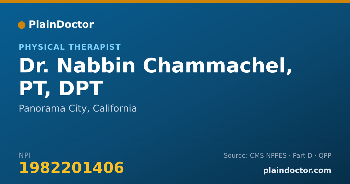 Shareable card for Nabbin Chammachel, PT, DPT - Physical Therapist, Panorama City, CA