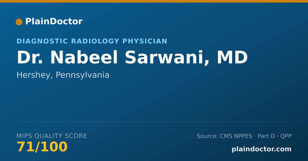 Shareable card for Nabeel Sarwani, MD - Diagnostic Radiology Physician, Hershey, PA