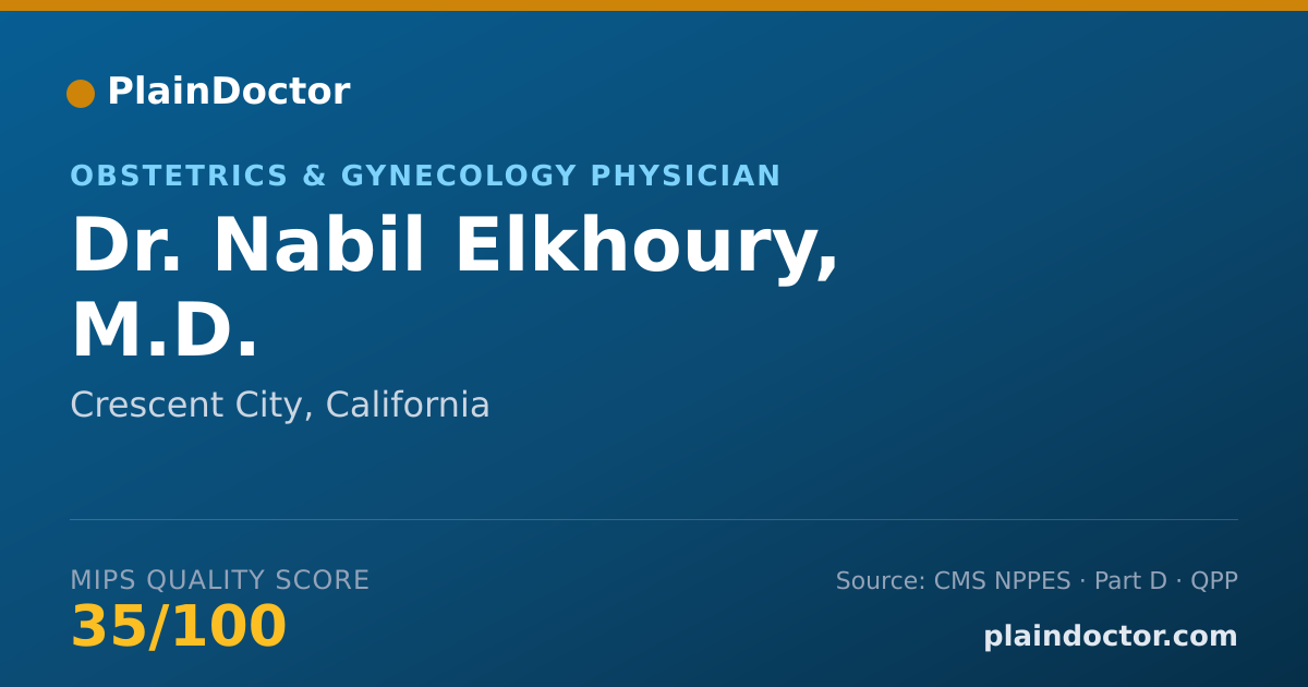 Shareable card for Nabil Elkhoury, M.D. - Obstetrics & Gynecology Physician, Crescent City, CA