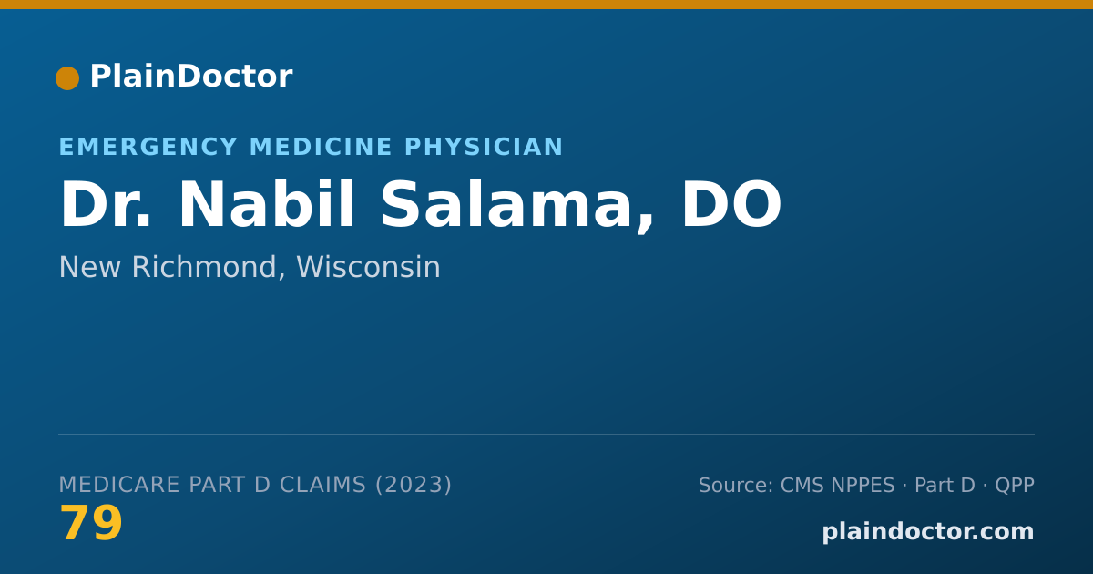 Shareable card for Nabil Salama, DO - Emergency Medicine Physician, New Richmond, WI