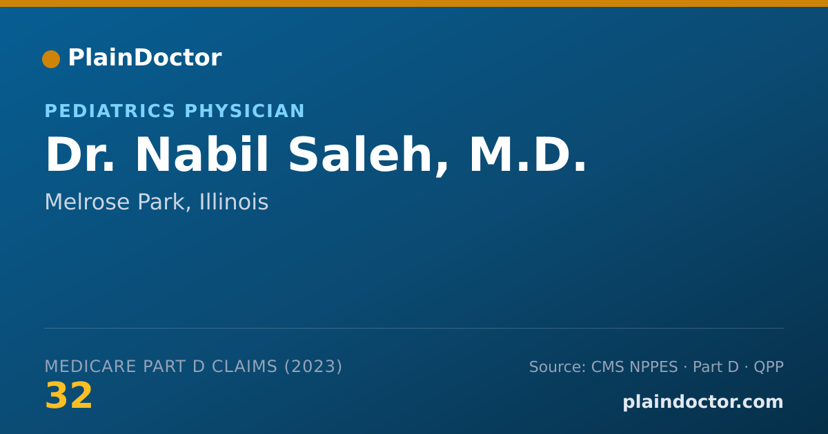 Shareable card for Nabil Saleh, M.D. - Pediatrics Physician, Melrose Park, IL
