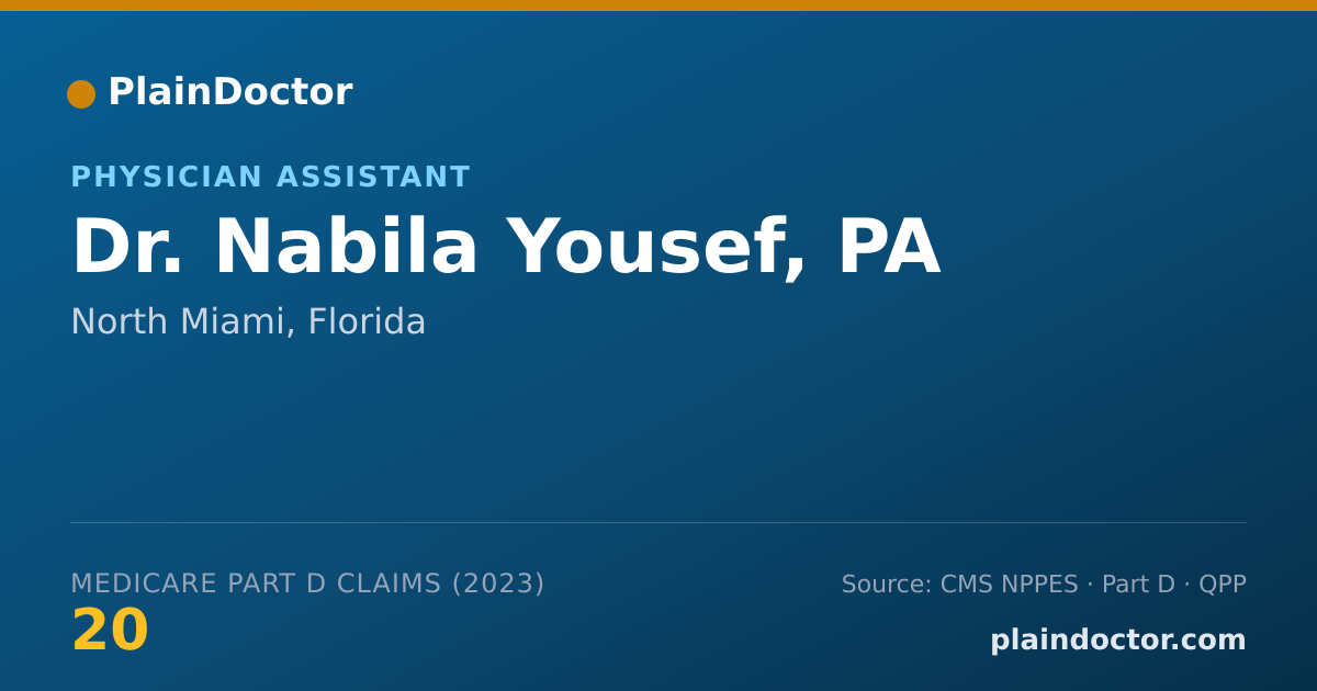 Shareable card for Nabila Yousef, PA - Physician Assistant, North Miami, FL
