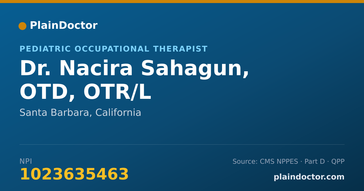 Shareable card for Nacira Sahagun, OTD, OTR/L - Pediatric Occupational Therapist, Santa Barbara, CA