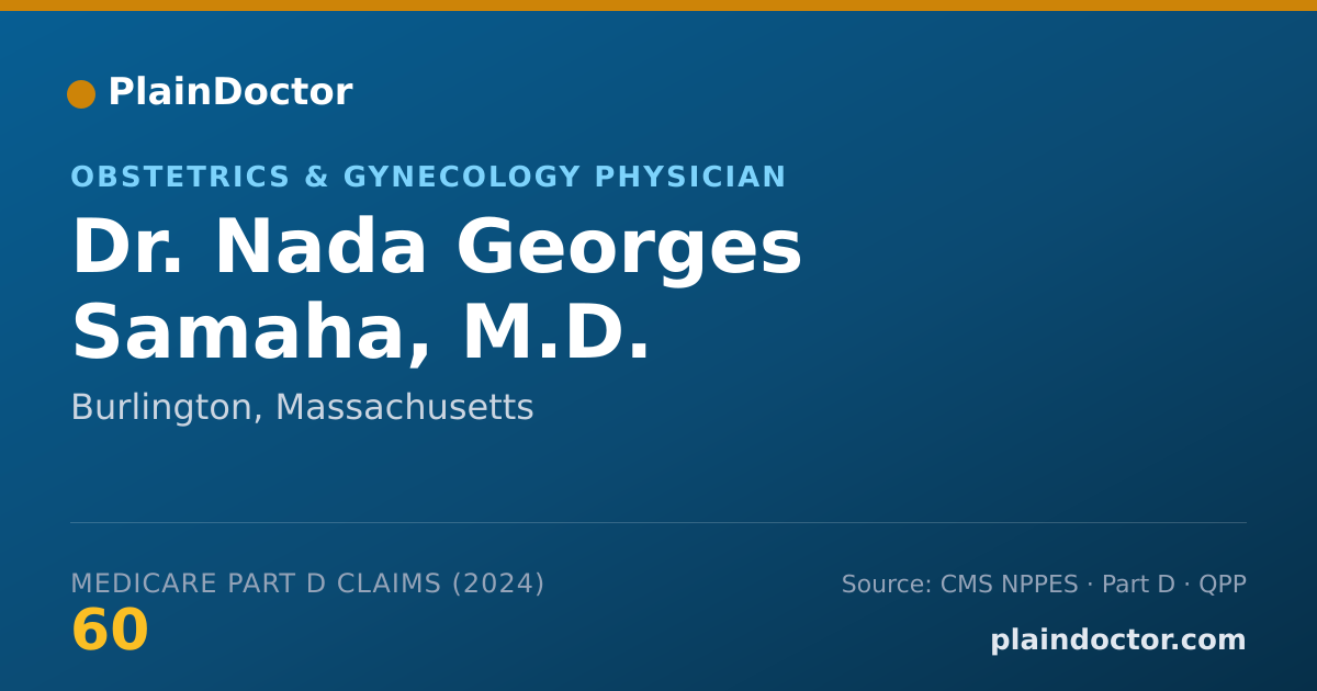 Shareable card for Nada Georges Samaha, M.D. - Obstetrics & Gynecology Physician, Burlington, MA