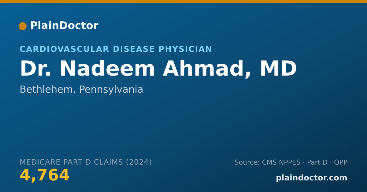 Shareable card for Nadeem Ahmad, MD - Cardiovascular Disease Physician, Bethlehem, PA