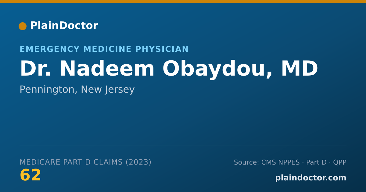 Shareable card for Nadeem Obaydou, MD - Emergency Medicine Physician, Pennington, NJ