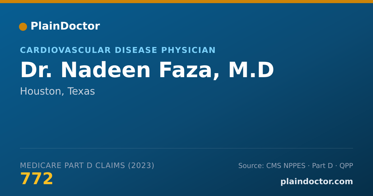 Shareable card for Nadeen Faza, M.D - Cardiovascular Disease Physician, Houston, TX