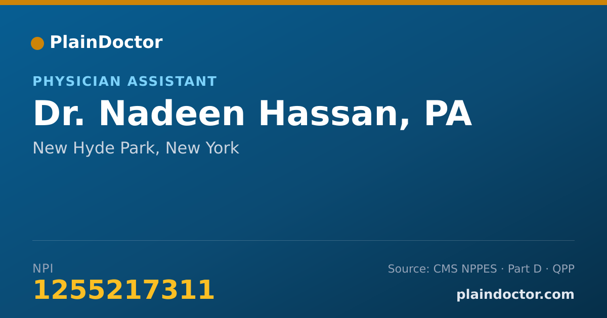 Shareable card for Nadeen Hassan, PA - Physician Assistant, New Hyde Park, NY