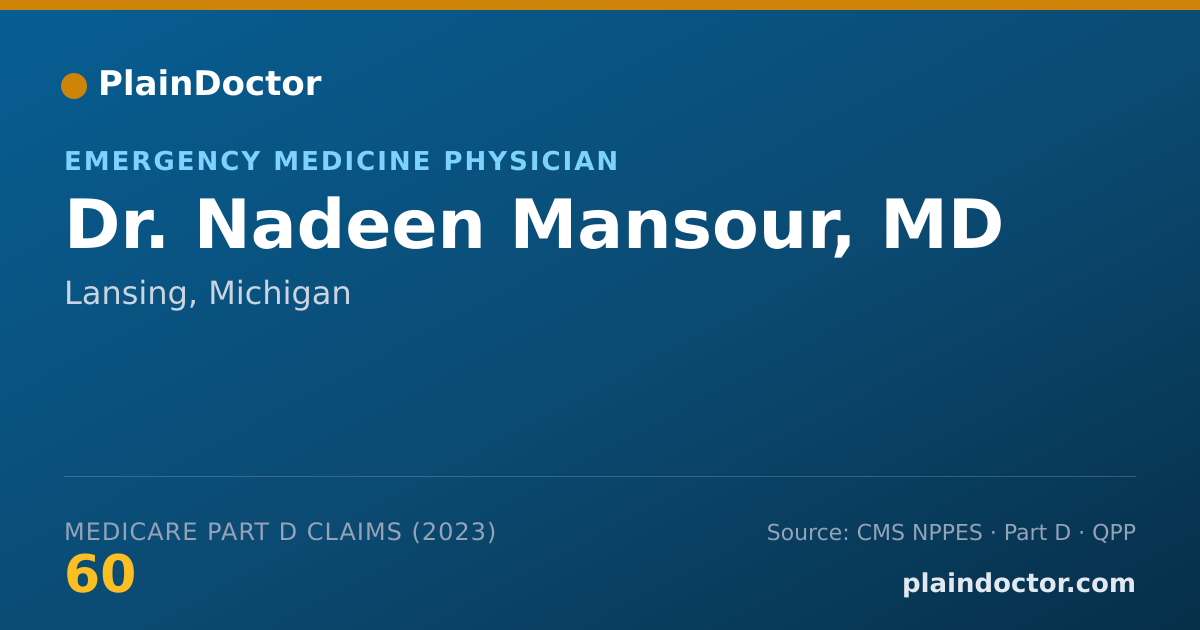 Shareable card for Nadeen Mansour, MD - Emergency Medicine Physician, Lansing, MI