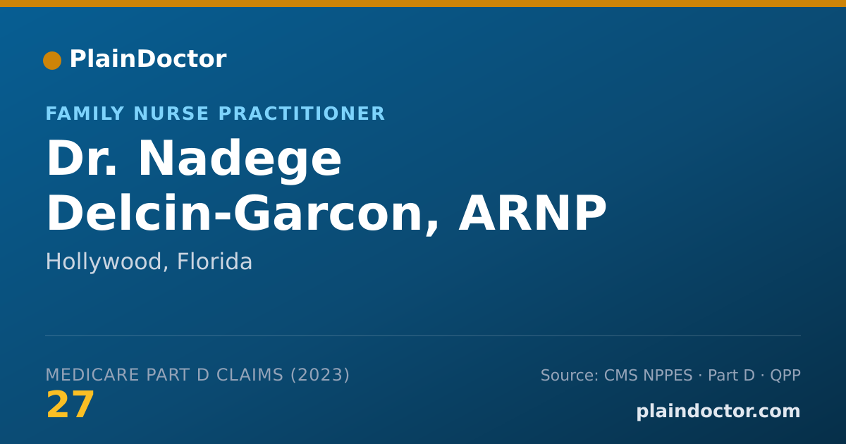 Shareable card for Nadege Delcin-Garcon, ARNP - Family Nurse Practitioner, Hollywood, FL