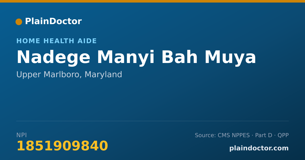 Shareable card for Nadege Manyi Bah Muya - Home Health Aide, Upper Marlboro, MD