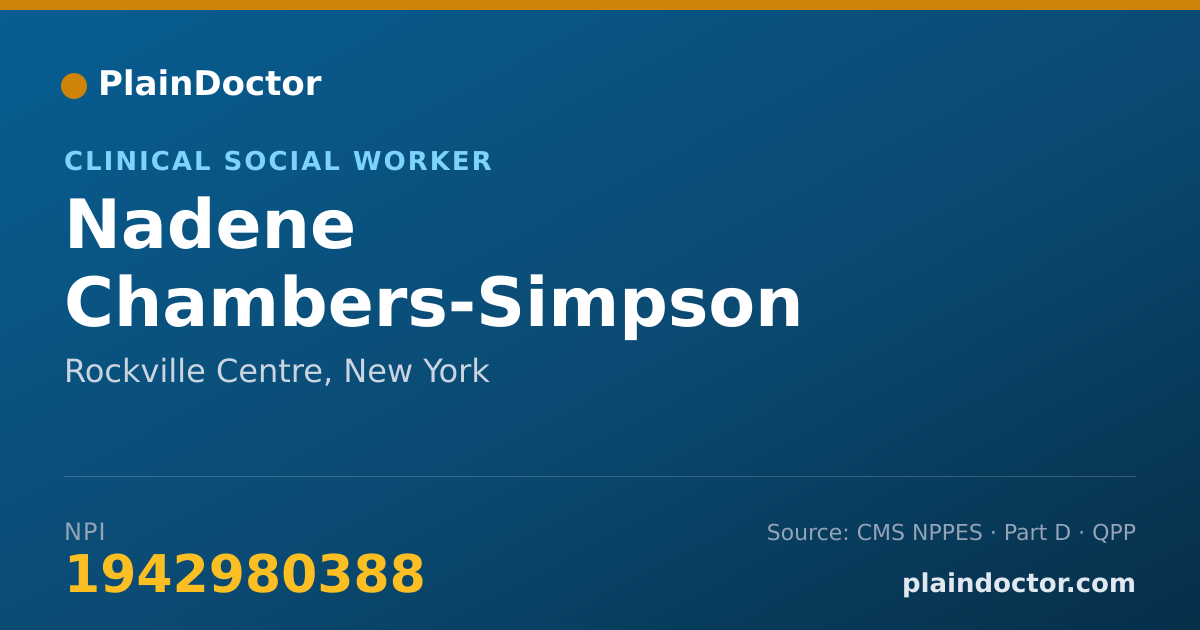 Shareable card for Nadene Chambers-Simpson - Clinical Social Worker, Rockville Centre, NY