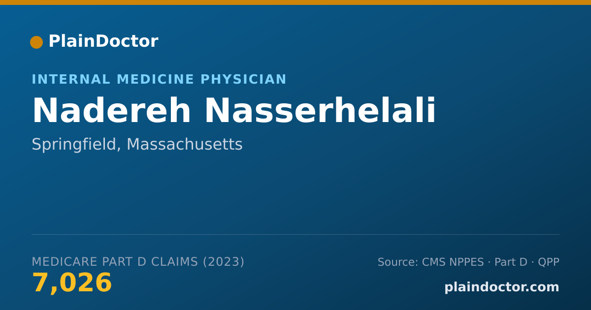 Shareable card for Nadereh Nasserhelali - Internal Medicine Physician, Springfield, MA