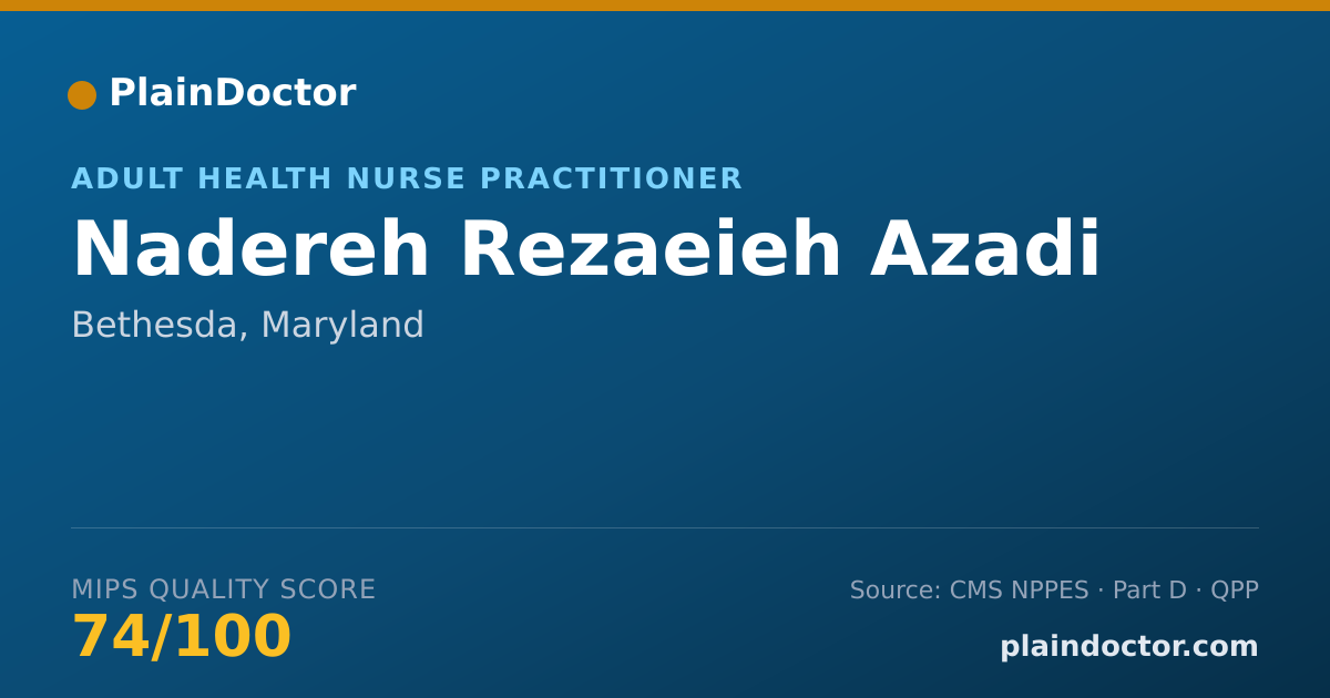 Shareable card for Nadereh Rezaeieh Azadi - Adult Health Nurse Practitioner, Bethesda, MD