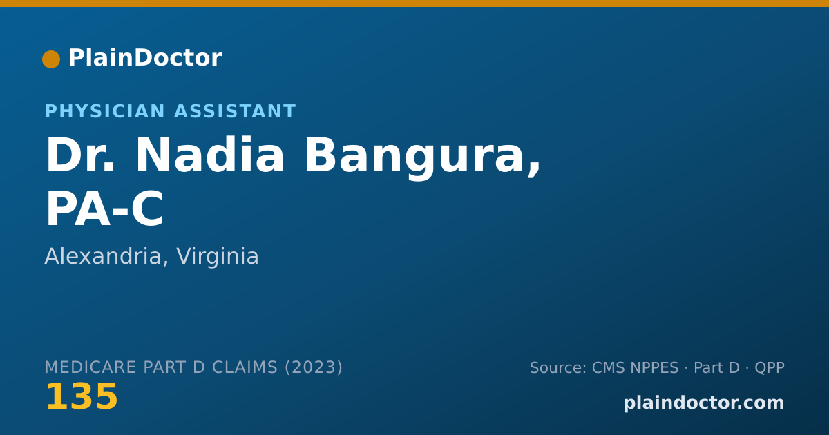 Shareable card for Nadia Bangura, PA-C - Physician Assistant, Alexandria, VA