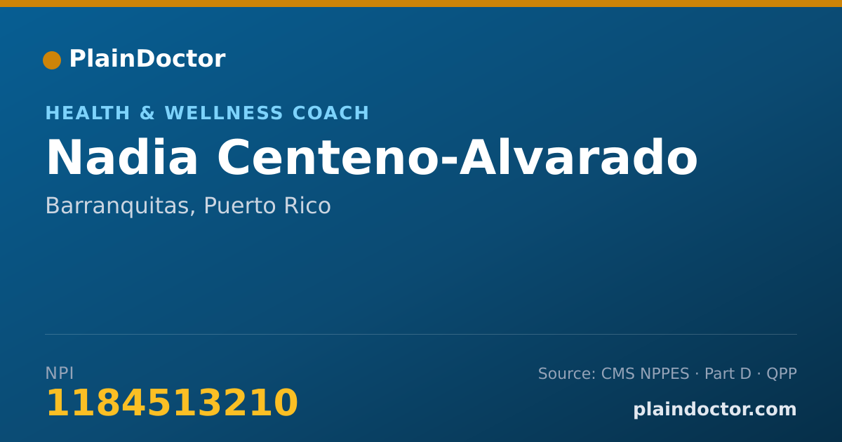 Shareable card for Nadia Centeno-Alvarado - Health & Wellness Coach, Barranquitas, PR