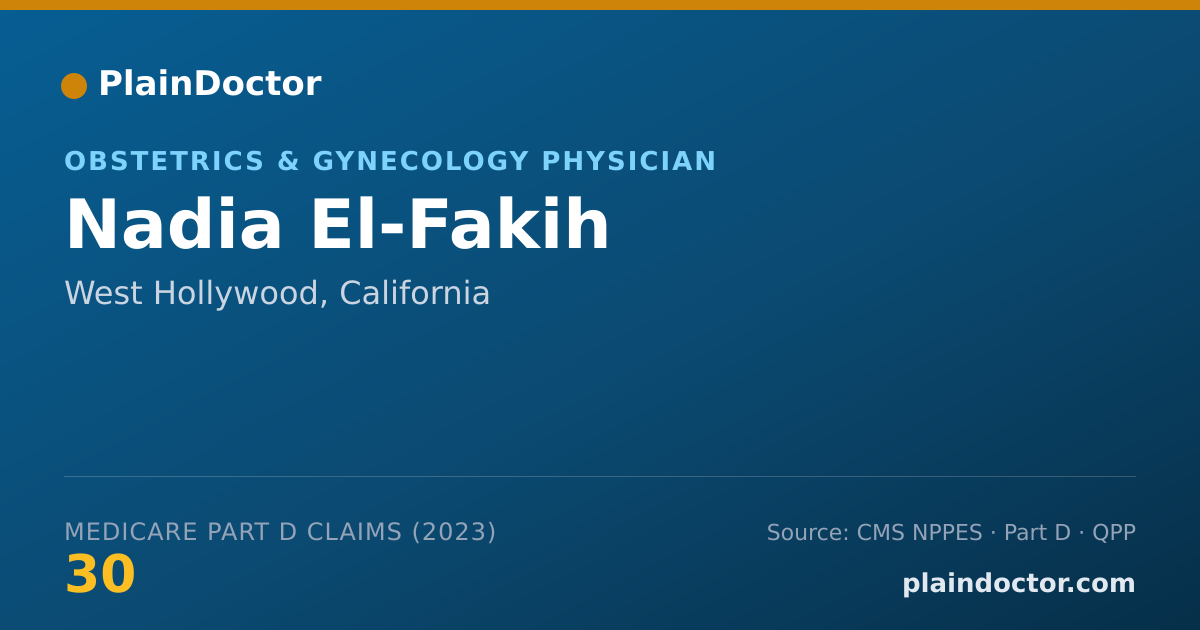 Shareable card for Nadia El-Fakih - Obstetrics & Gynecology Physician, West Hollywood, CA