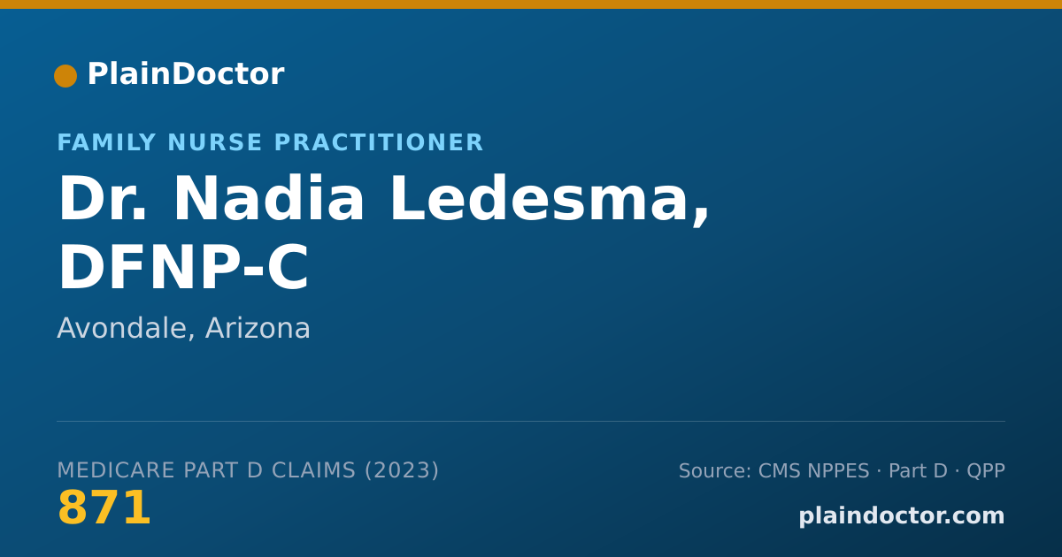 Shareable card for Nadia Ledesma, DFNP-C - Family Nurse Practitioner, Avondale, AZ