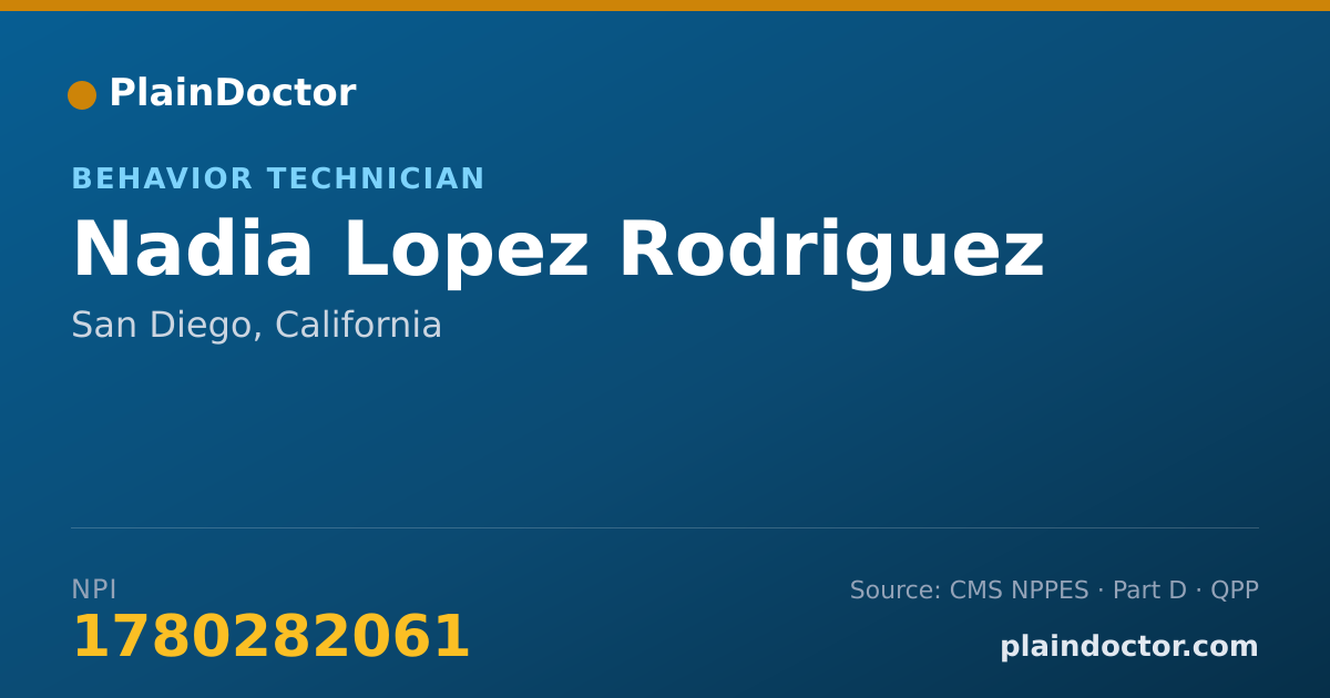 Shareable card for Nadia Lopez Rodriguez - Behavior Technician, San Diego, CA