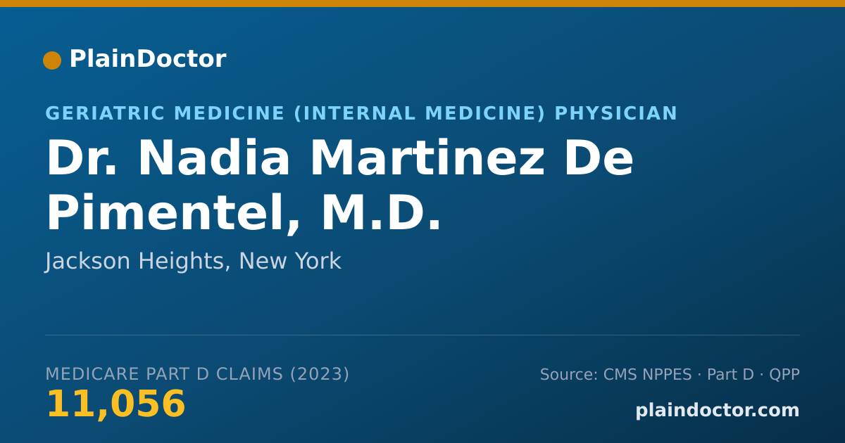 Shareable card for Nadia Martinez De Pimentel, M.D. - Geriatric Medicine (Internal Medicine) Physician, Jackson Heights, NY
