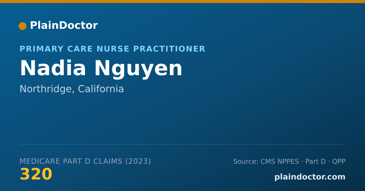 Shareable card for Nadia Nguyen - Primary Care Nurse Practitioner, Northridge, CA