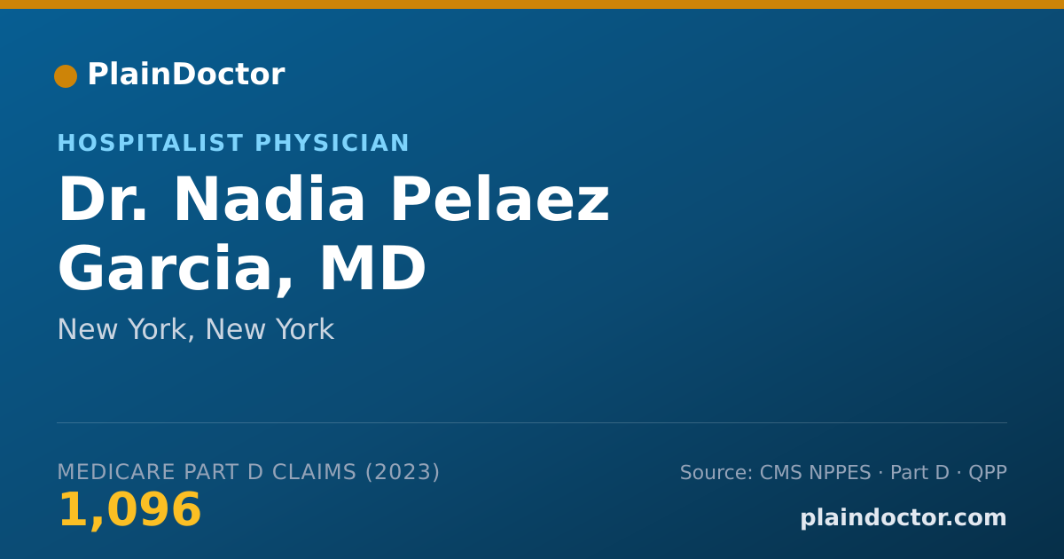 Shareable card for Nadia Pelaez Garcia, MD - Hospitalist Physician, New York, NY