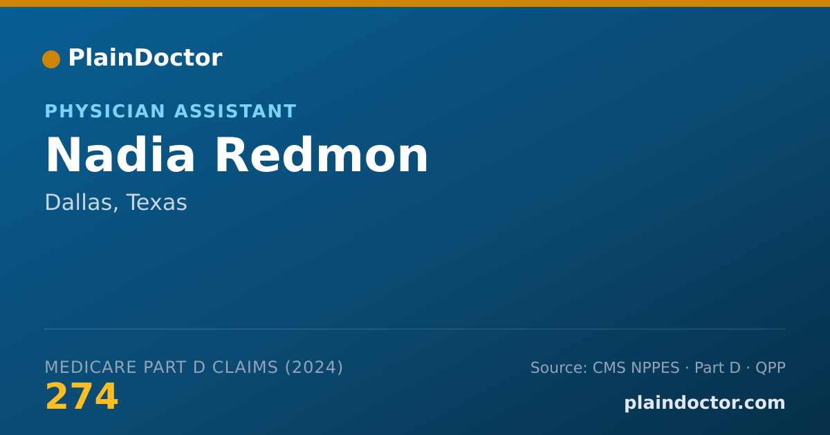 Shareable card for Nadia Redmon - Physician Assistant, Dallas, TX