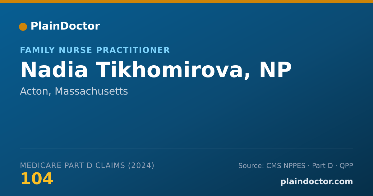 Shareable card for Nadia Tikhomirova, NP - Family Nurse Practitioner, Acton, MA