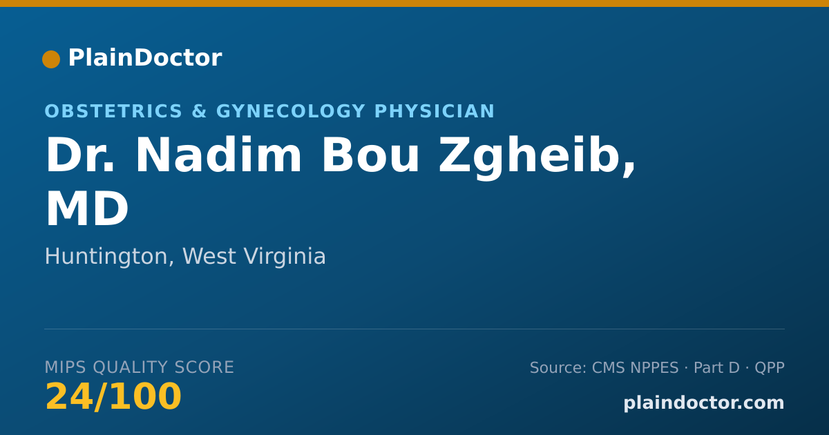 Shareable card for Nadim Bou Zgheib, MD - Obstetrics & Gynecology Physician, Huntington, WV