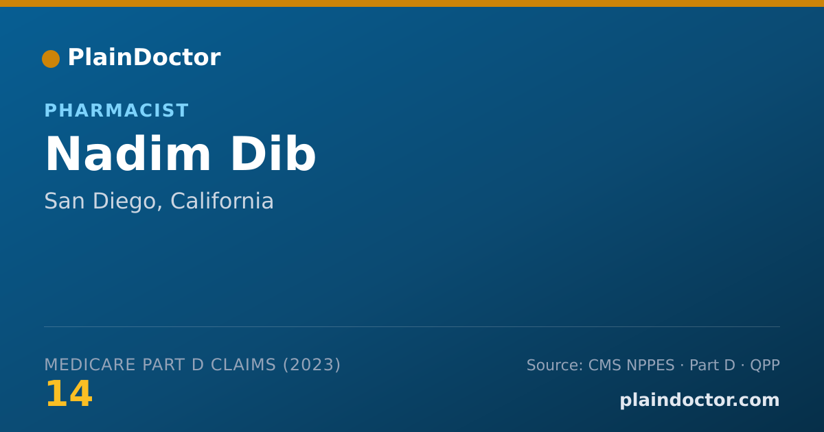 Shareable card for Nadim Dib - Pharmacist, San Diego, CA