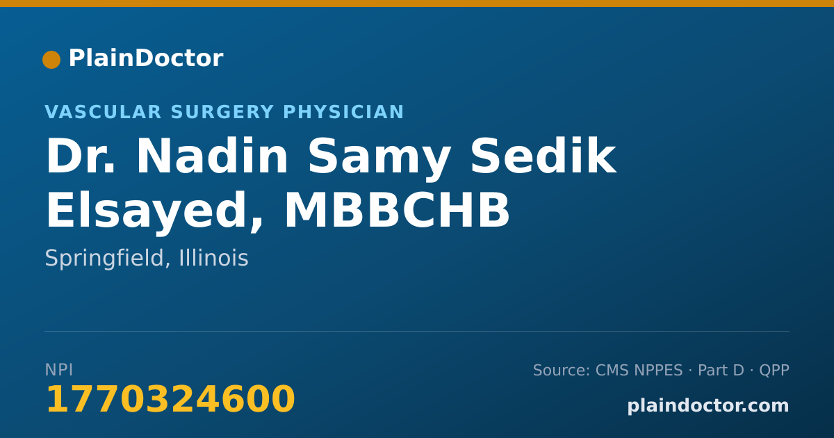 Shareable card for Nadin Samy Sedik Elsayed, MBBCHB - Vascular Surgery Physician, Springfield, IL
