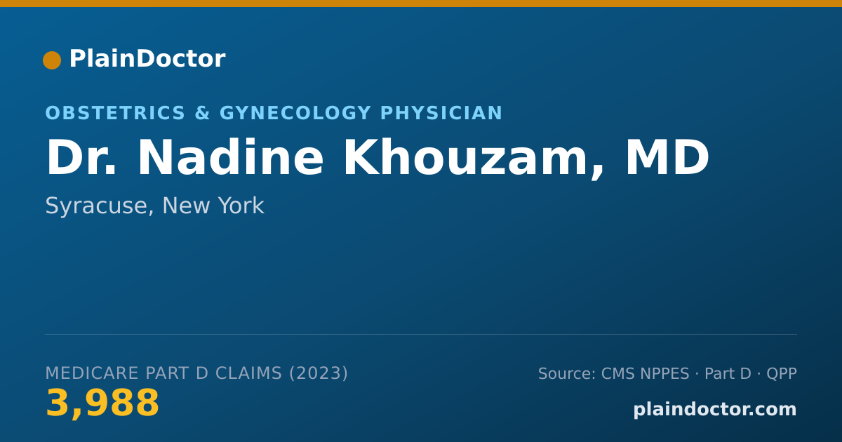 Shareable card for Nadine Khouzam, MD - Obstetrics & Gynecology Physician, Syracuse, NY