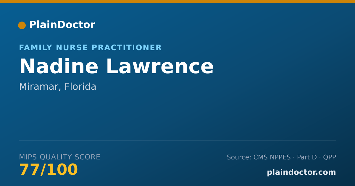 Shareable card for Nadine Lawrence - Family Nurse Practitioner, Miramar, FL