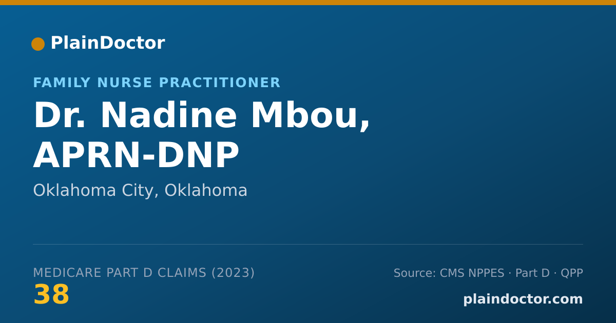 Shareable card for Nadine Mbou, APRN-DNP - Family Nurse Practitioner, Oklahoma City, OK
