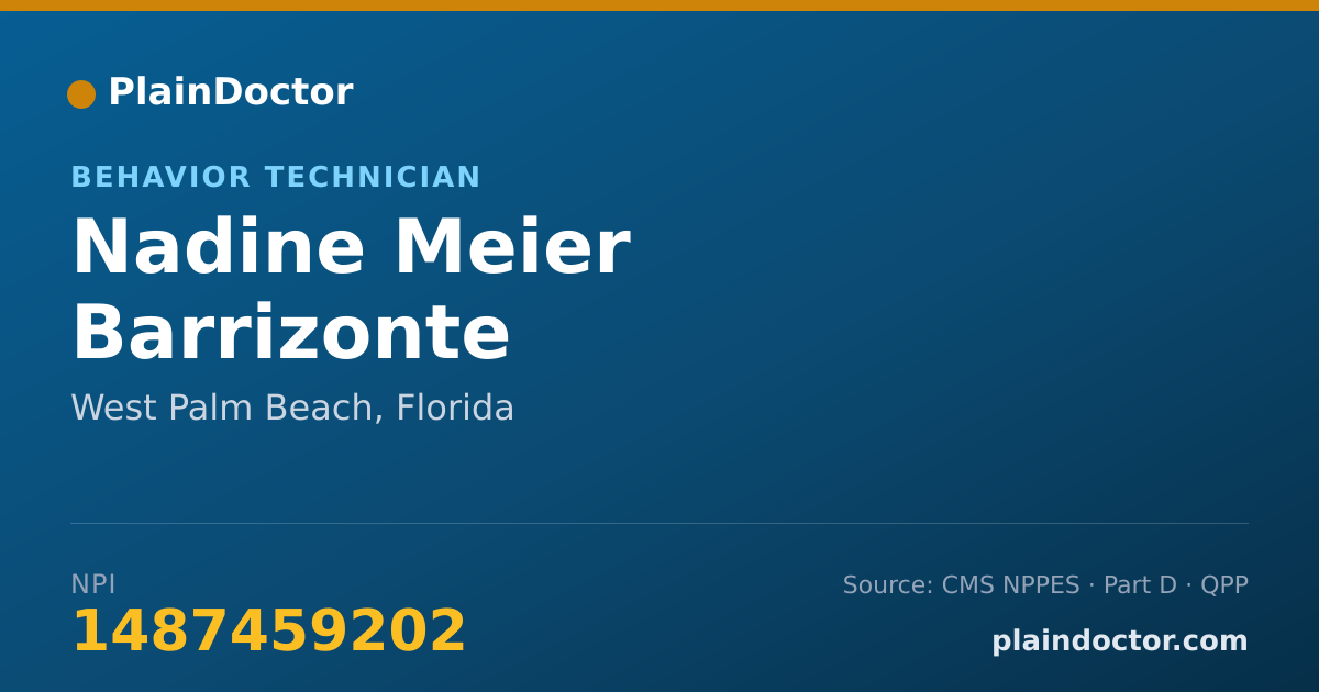 Shareable card for Nadine Meier Barrizonte - Behavior Technician, West Palm Beach, FL